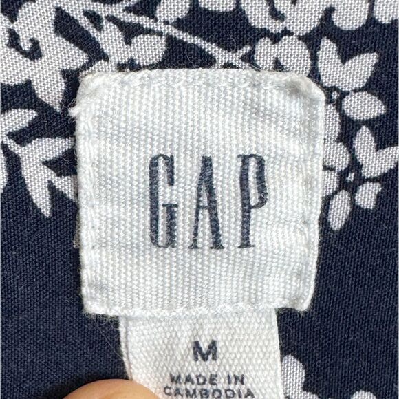 Gap Navy Blue Floral Wrap Dress M - Picture 4 of 10